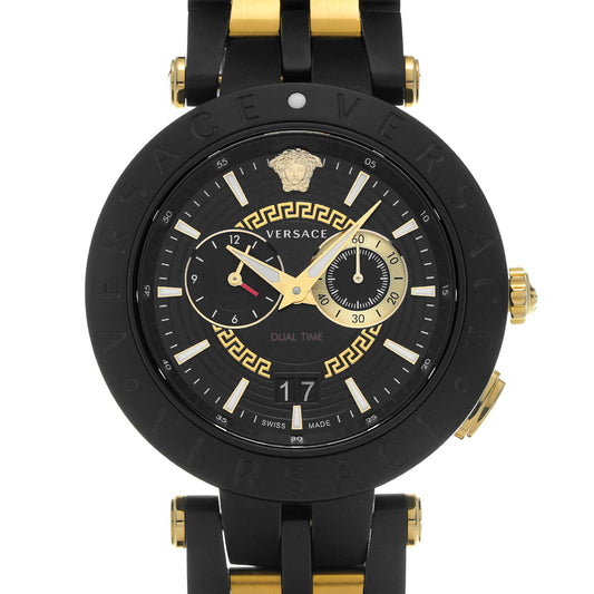 V-Race Dual Time VEBV00619 Black VERSACE Men's [Pre-Owned].