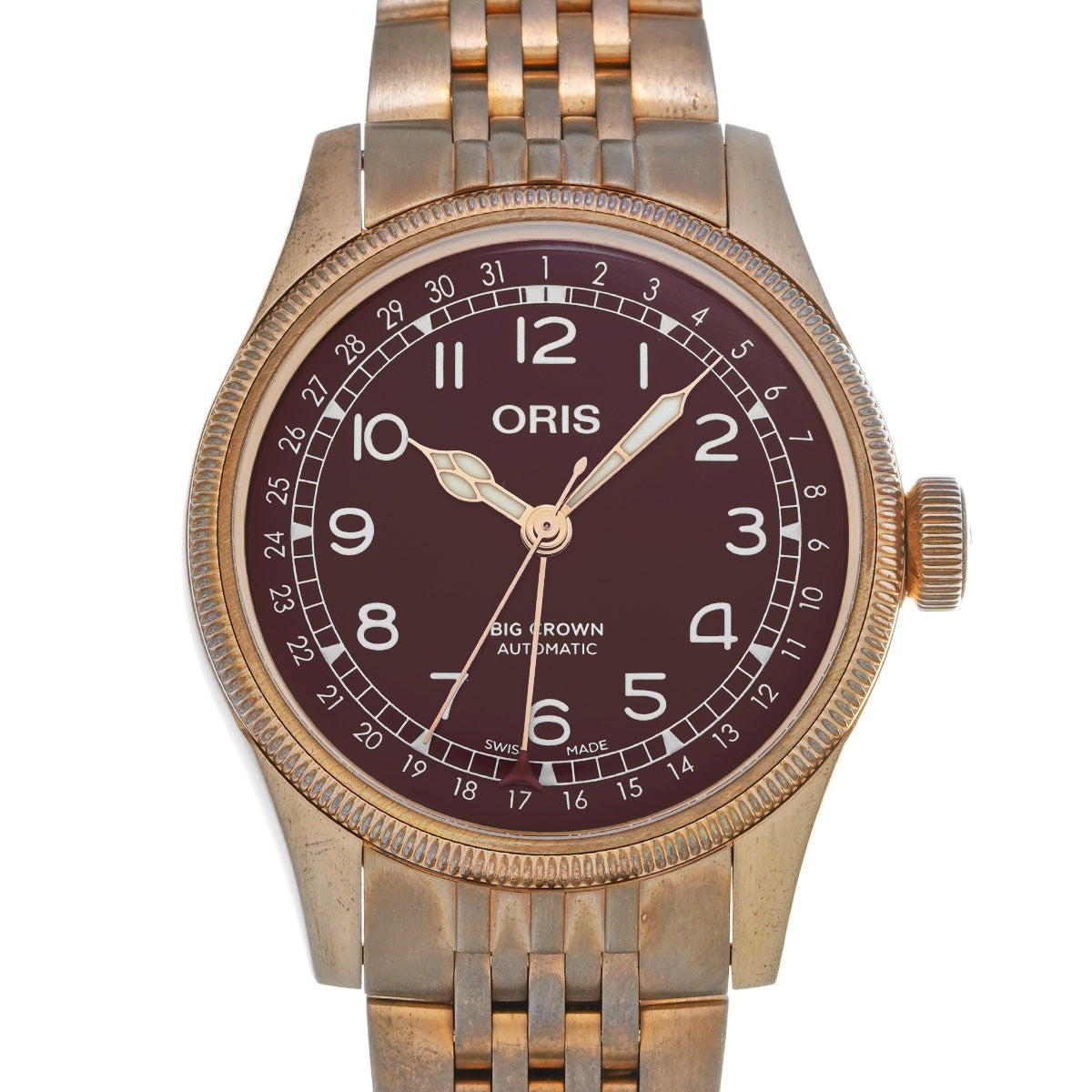 Big Crown Bronze Pointer Date 01 754 7741 3168-07 8 20 01 Red ORIS Mens [Pre-Owned].