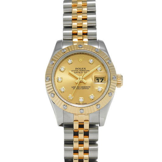 Lady Datejust 26 179313G D (manufactured circa 2005) Champagne/Diamond ROLEX Ladies [Pre-Owned].