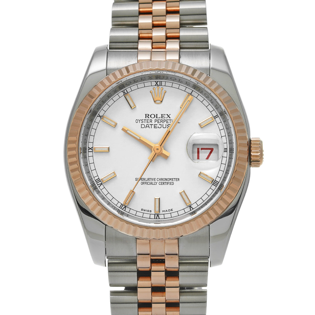 DATE JUST 116231 V (manufactured around 2009) White ROLEX Men's [Pre-Owned].