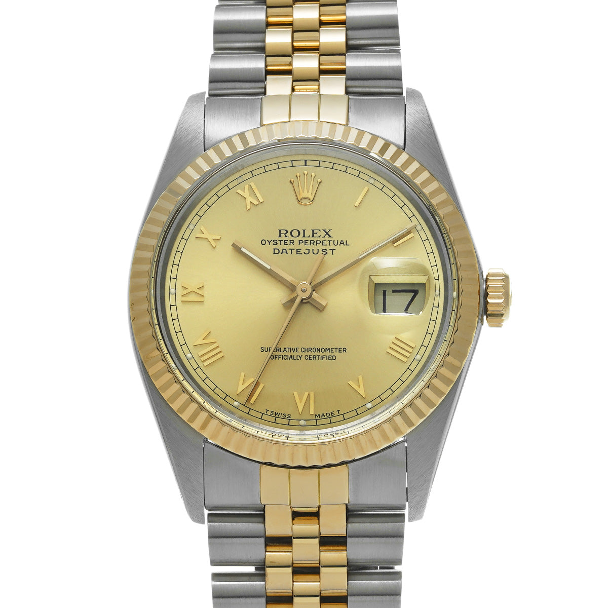 DATE JUST 16013 98th (manufactured circa 1986) Champagne ROLEX Men's [Pre-Owned].