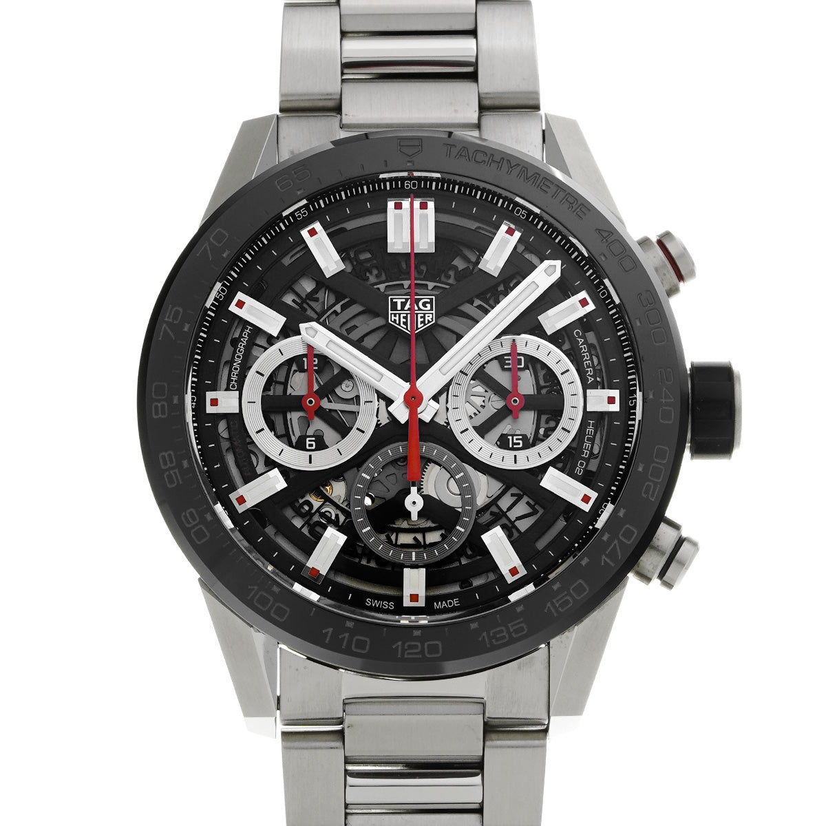 CARRERA Calibre Heuer 02 Chronograph CBG2010.BA0662 Black TAG HEUER Men's [Pre-Owned].