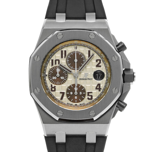 Royal Oak Offshore Chronograph 26470ST.OO.A801CR.01 Ivory/Brown AUDEMARS PIGUET Men's [Pre-owned]