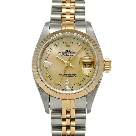 DATE JUST 79173 K (manufactured circa 2001) Yellow MOP/Diamond ROLEX Ladies [Pre-Owned].