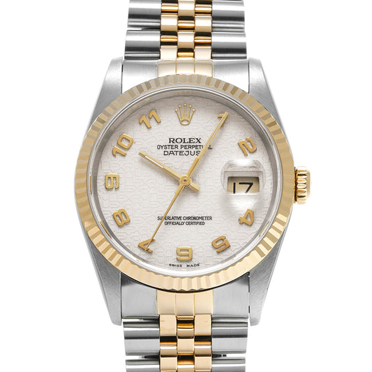 Datejust 16233 X (manufactured circa 1991) Ivory Computer ROLEX Men's [Pre-Owned].