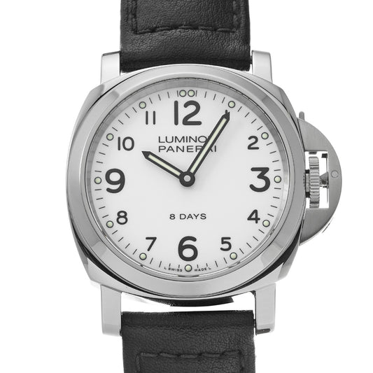 Luminor Base 8 Days Acciaio PAM00561 Q (manufactured circa 2014) White PANERAI Men's [Pre-Owned].