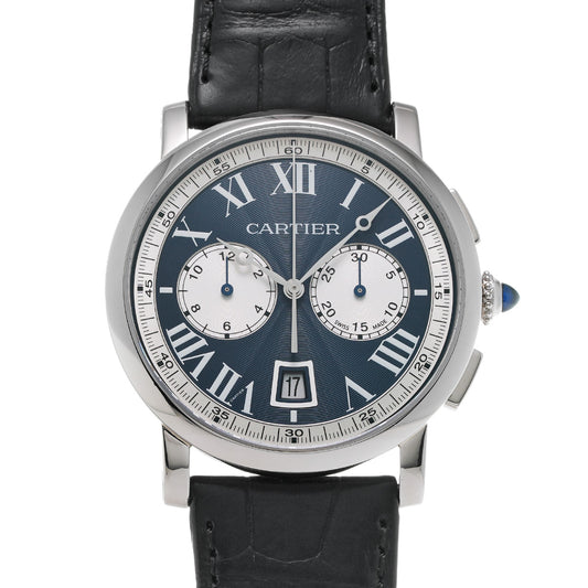 Rotonde de Cartier Chronograph W1556239 Blue/Silver CARTIER Men's [Pre-Owned]