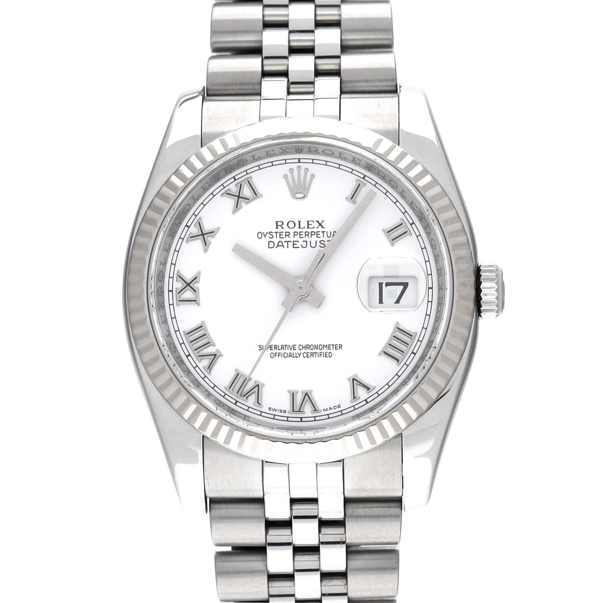 DATE JUST 116234 M (made around 2008) White ROLEX Men's [Pre-Owned].
