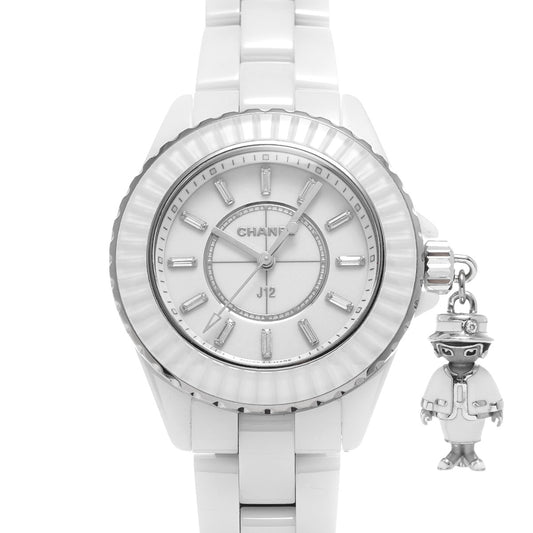 J12 Mademoiselle Acte II 33MM H6478 White/Diamond CHANEL Ladies [Pre-owned]