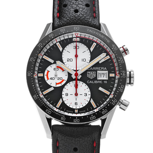 CARRERA Calibre 16 Chronograph CV201AP.FC6429 Black/White TAG HEUER Men's [Pre-Owned]