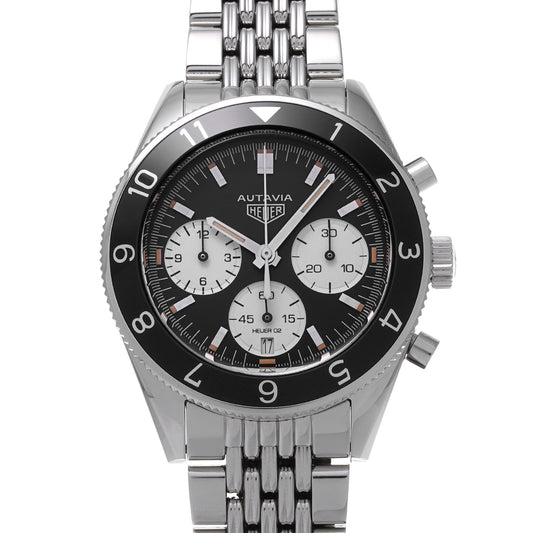 Autavia Heritage Calibre Heuer 02 Chronograph CBE2110.BA0687 Black/White TAG HEUER Men's [Pre-Owned]