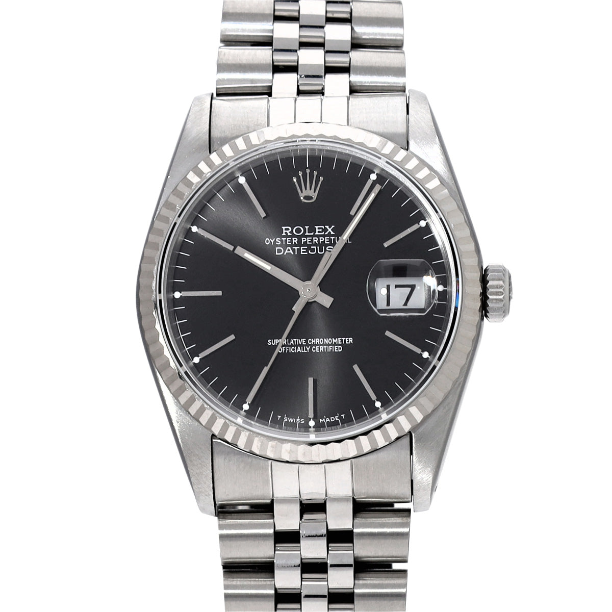 DATE JUST 16234 X (manufactured circa 1993) Black ROLEX Men's [Pre-Owned].