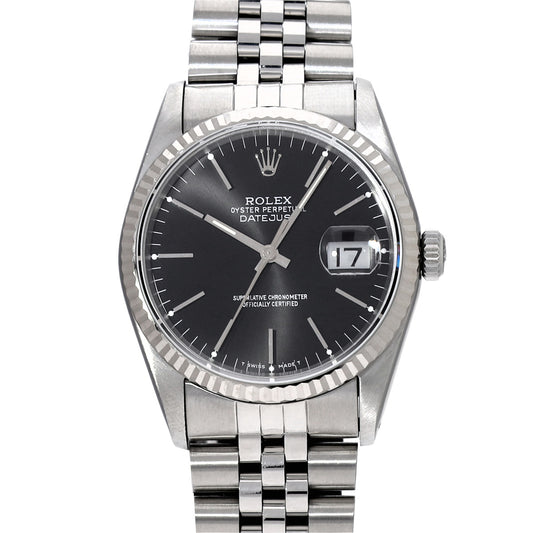 DATE JUST 16234 X (manufactured circa 1993) Black ROLEX Men's [Pre-Owned].