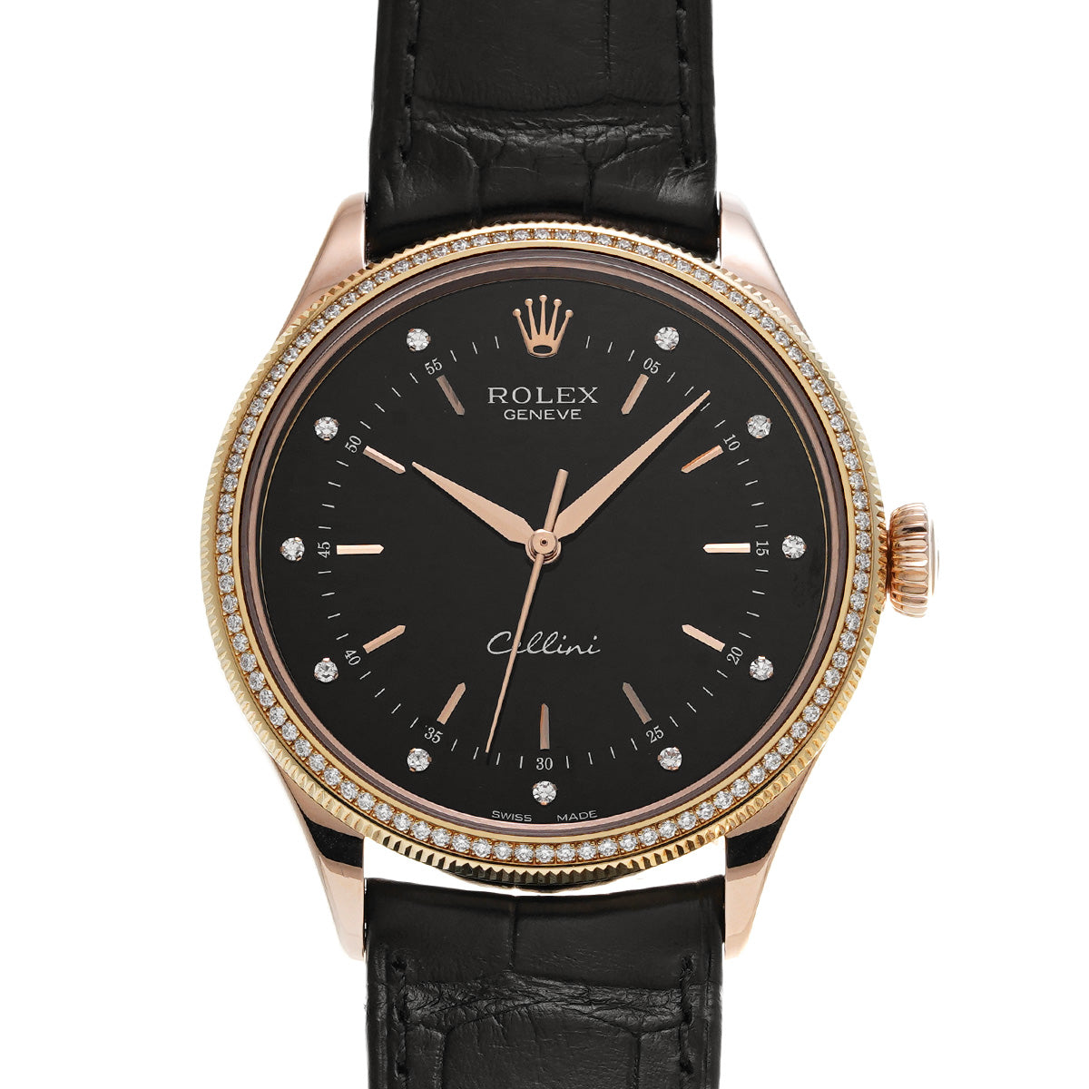 50605RBR Cellini Time Random Serial Black/Diamond ROLEX Men's [Pre-Owned].