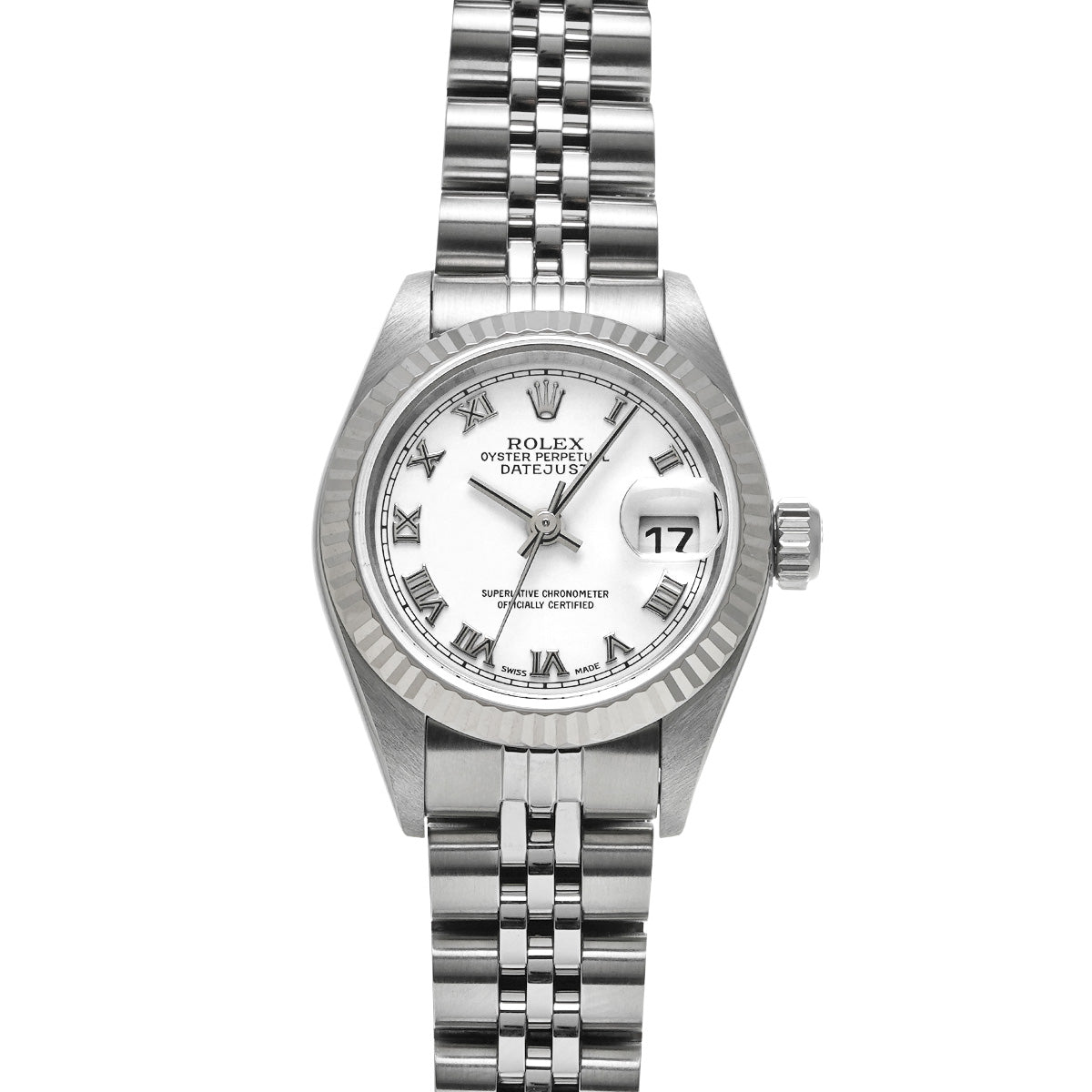 DATE JUST 79174 P (manufactured circa 2000) White ROLEX Ladies [Pre-Owned].