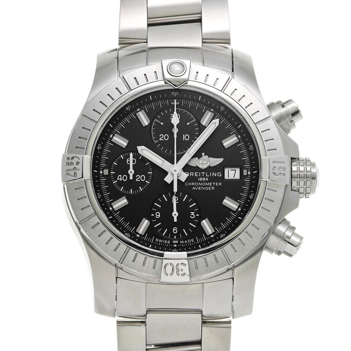 Avenger Chronograph 43 A13385101B1A1 Black BREITLING Men's [Pre-Owned].