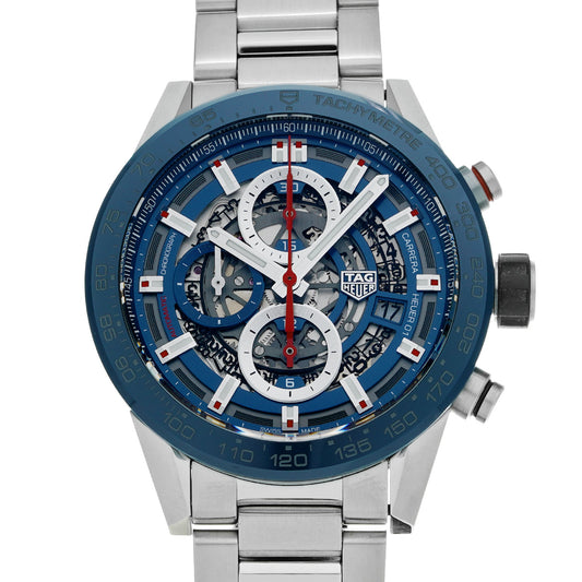 CARRERA CALIBRE HEUER 01 Chronograph CAR201T.BA0766 Blue TAG HEUER Men's [Pre-Owned].