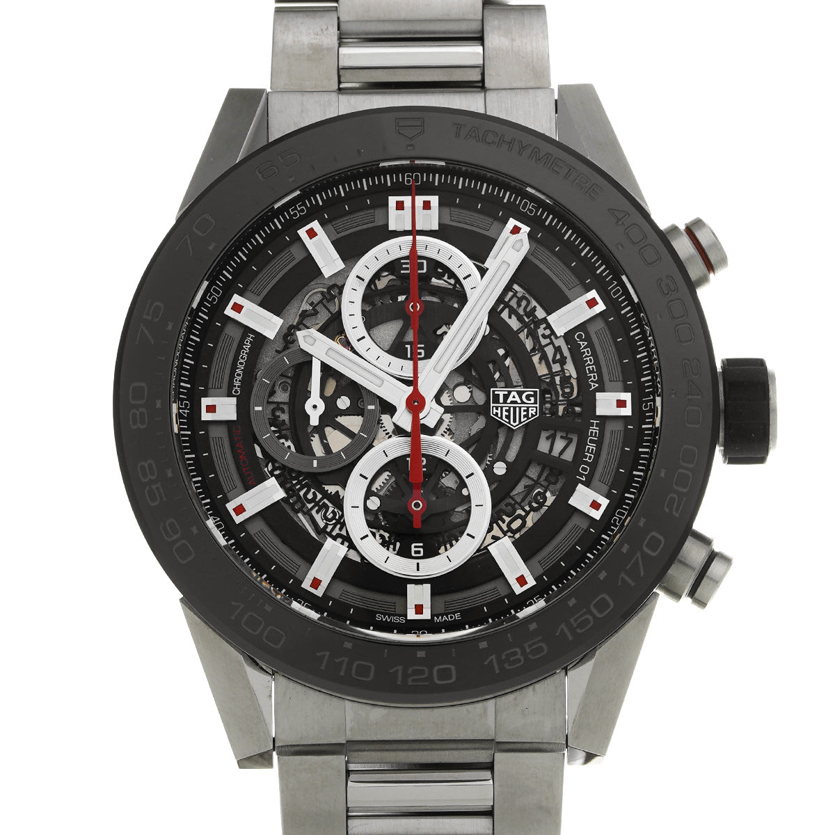 CARRERA CALIBRE HEUER 01 Chronograph CAR2A1W.BA0703 Skeleton TAG HEUER Men's [Pre-Owned].