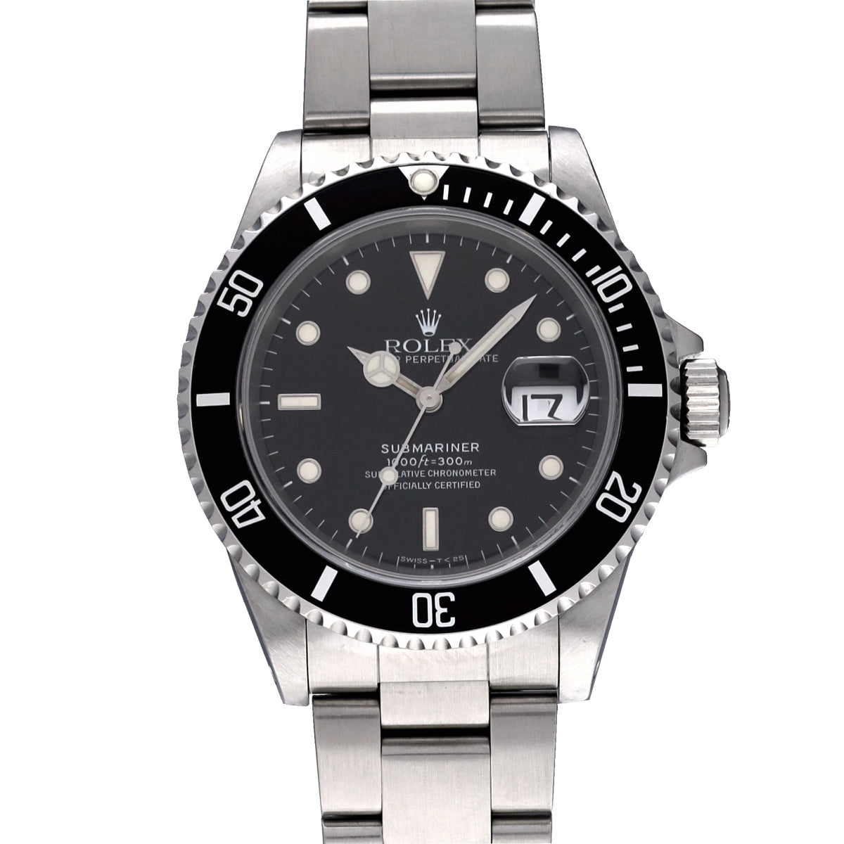 Submariner Date 16610 W (manufactured circa 1996) Black ROLEX Men's [Pre-Owned].