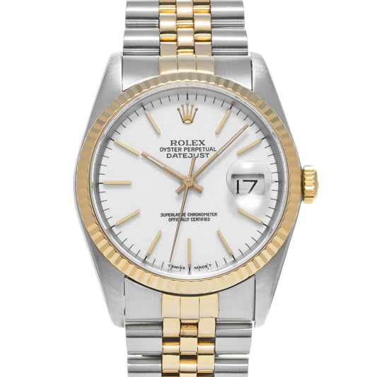 DATE JUST 16233 L (manufactured circa 1989) White ROLEX Men's [Pre-Owned].