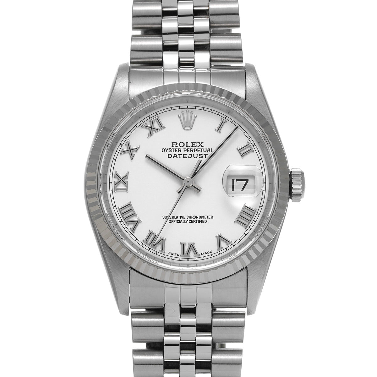 DATE JUST 16234 Y (made around 2002) White ROLEX Men's [Pre-Owned].