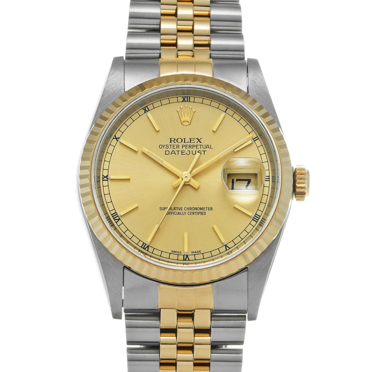 Datejust 16233 P (manufactured circa 2000) Champagne ROLEX Men's [Pre-Owned].
