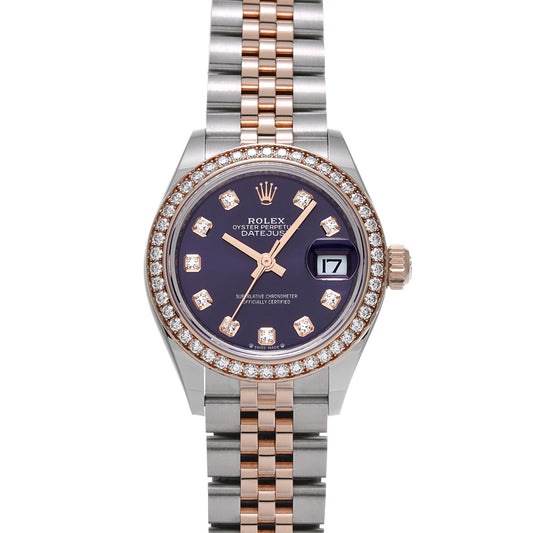 Lady Datejust 28 279381RBR Aubergine Purple/Diamond ROLEX Ladies [Pre-Owned].