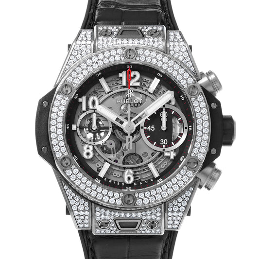 Big Bang Unico Titanium Pave 441.NX.1170.RX.1704 Black Skeleton HUBLOT Men's [Pre-owned]