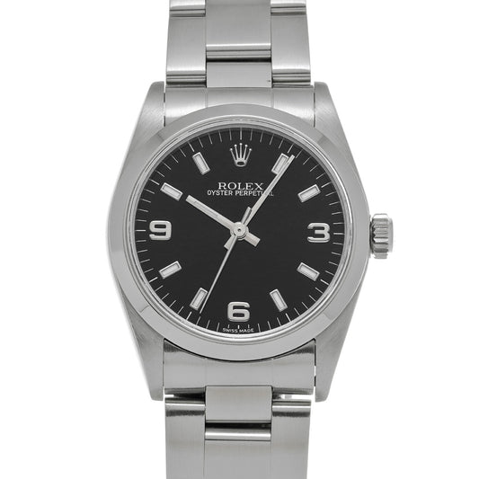 Oyster Perpetual 77080 A (manufactured circa 1999) Black ROLEX Unisex [Pre-Owned].