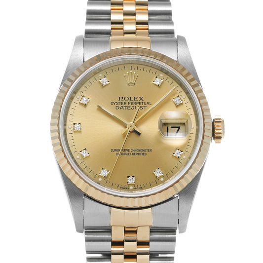 Datejust 16233G S (manufactured circa 1993) Champagne/Diamond ROLEX Men's [Pre-Owned].