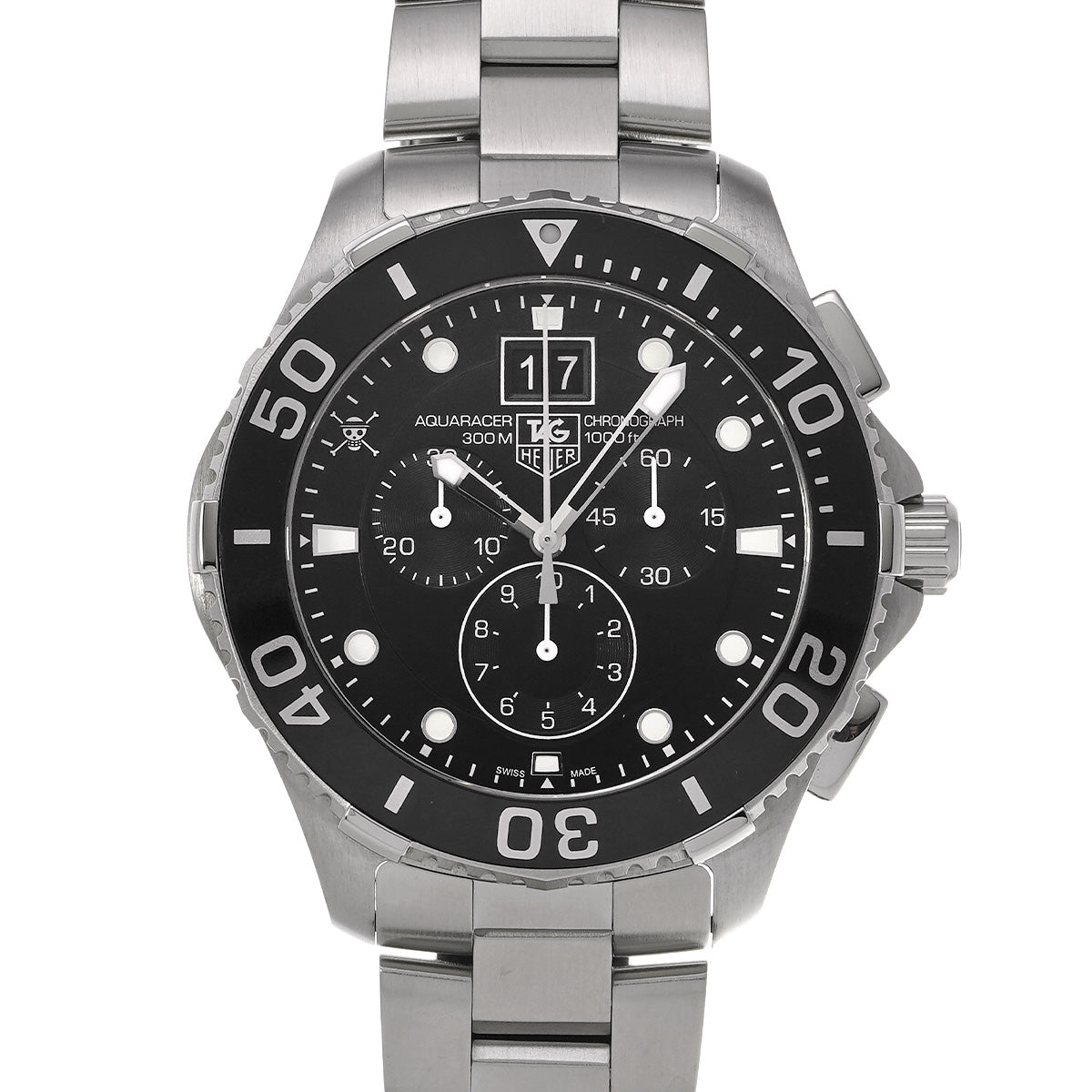 Aquaracer Quartz Chronograph One Piece CAN1012.BA0821 Black TAG HEUER Men's [Pre-Owned].