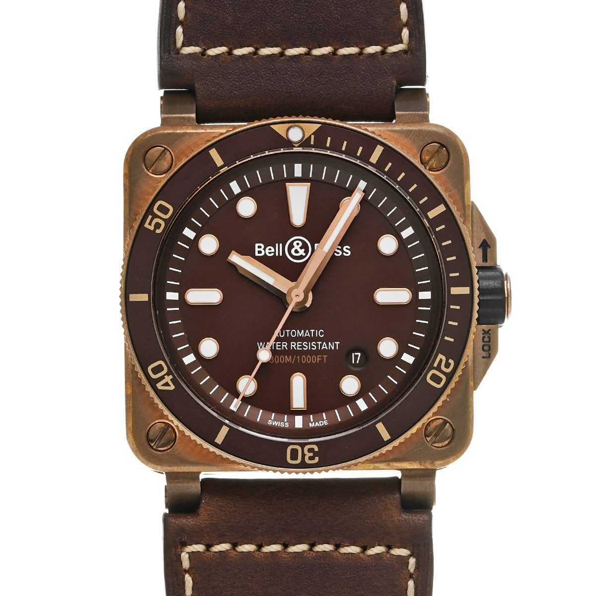 BR 03-92 Diver Brown Bronze World Limited Edition 999 pieces BR03-92-DIV-B Brown Bell &amp; Ross Men's [Pre-Owned].