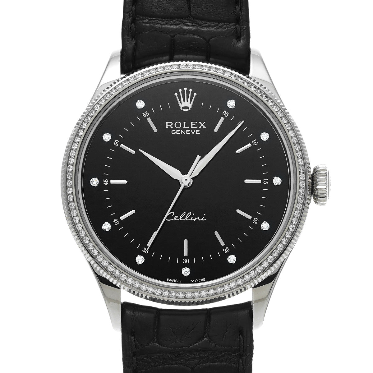 Cellini Time 50609RBR Random Serial Black/Diamond ROLEX Men's [Pre-Owned].