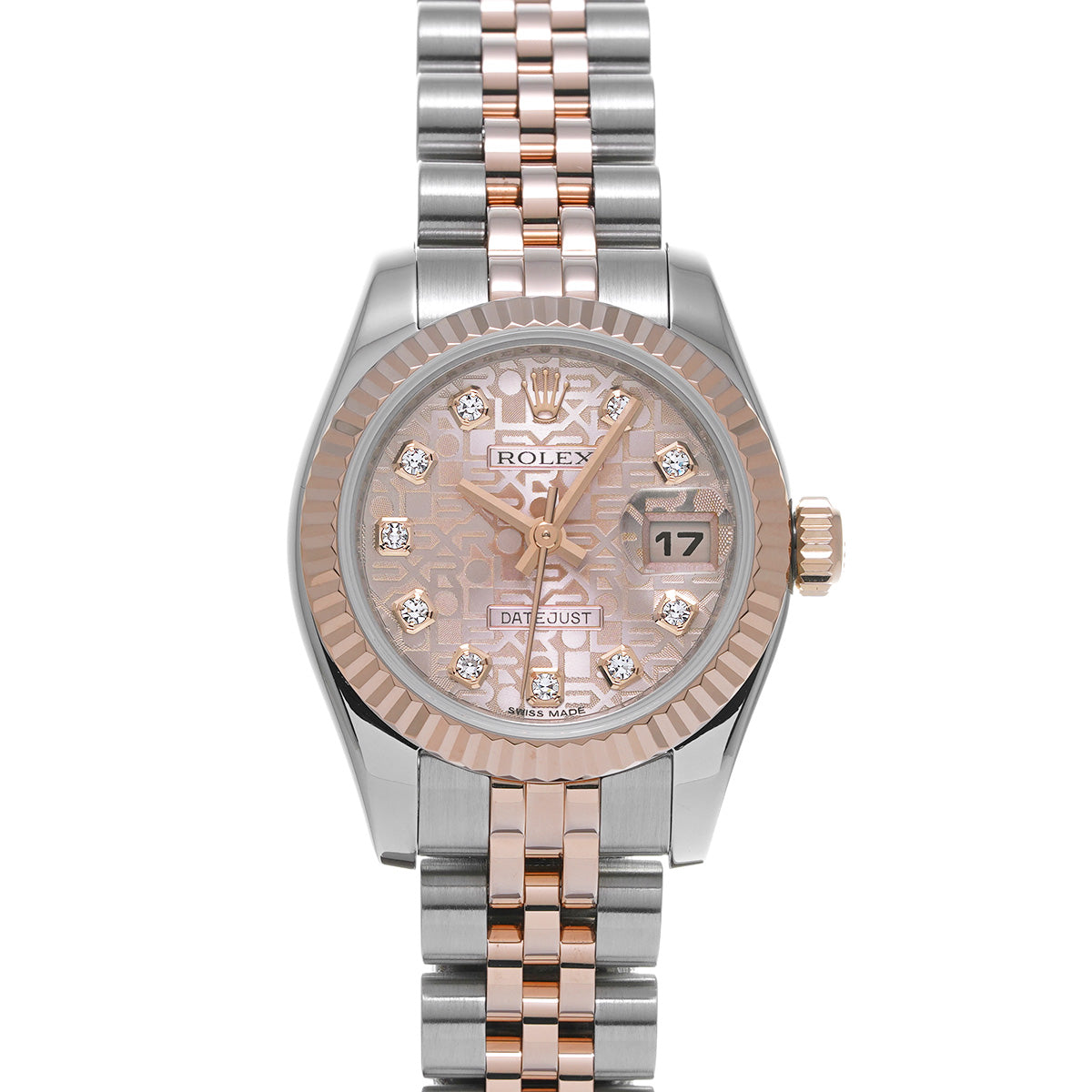 DATE JUST 179171G G (manufactured circa 2010) Pink Computer/Diamond ROLEX Ladies [Pre-Owned].