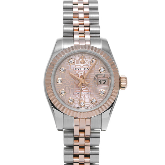 DATE JUST 179171G G (manufactured circa 2010) Pink Computer/Diamond ROLEX Ladies [Pre-Owned].