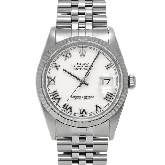 DATE JUST 16234 T (manufactured circa 1997) White ROLEX Men's [Pre-Owned].