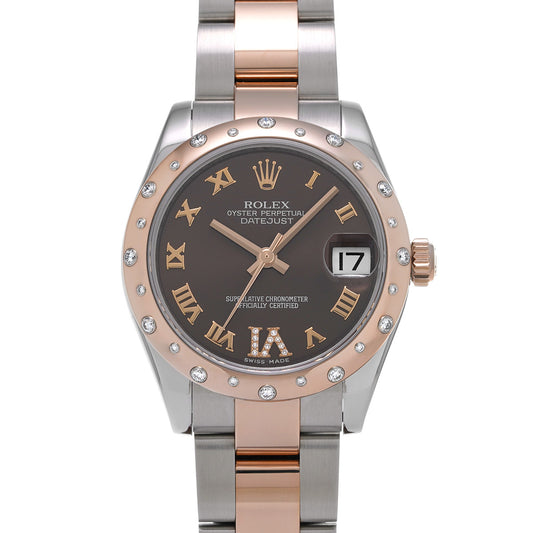 DATE JUST 31 178341 Random Serial Chocolate Brown/Diamond ROLEX Unisex [Pre-Owned].