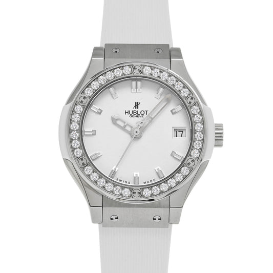 Classic Fusion Titanium White Diamond 581.NE.2010.RW.1104 White HUBLOT Ladies [Pre-Owned]