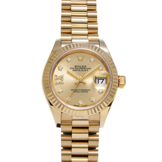 Lady Datejust 28 279178G Random Serial Champagne/Diamond ROLEX Ladies [Pre-Owned].