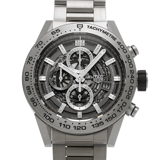CARRERA CALIBRE HEUER 01 Chronograph Grey Phantom CAR2A8A.BF0707 Black TAG HEUER Mens [Pre-Owned].