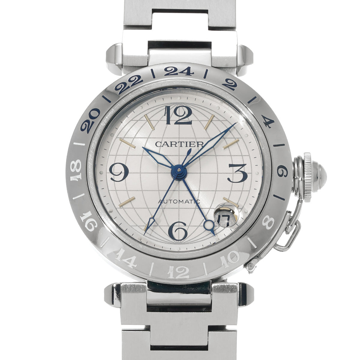 W31029M7 Pasha C Meridian GMT Silver CARTIER Unisex [Pre-Owned].