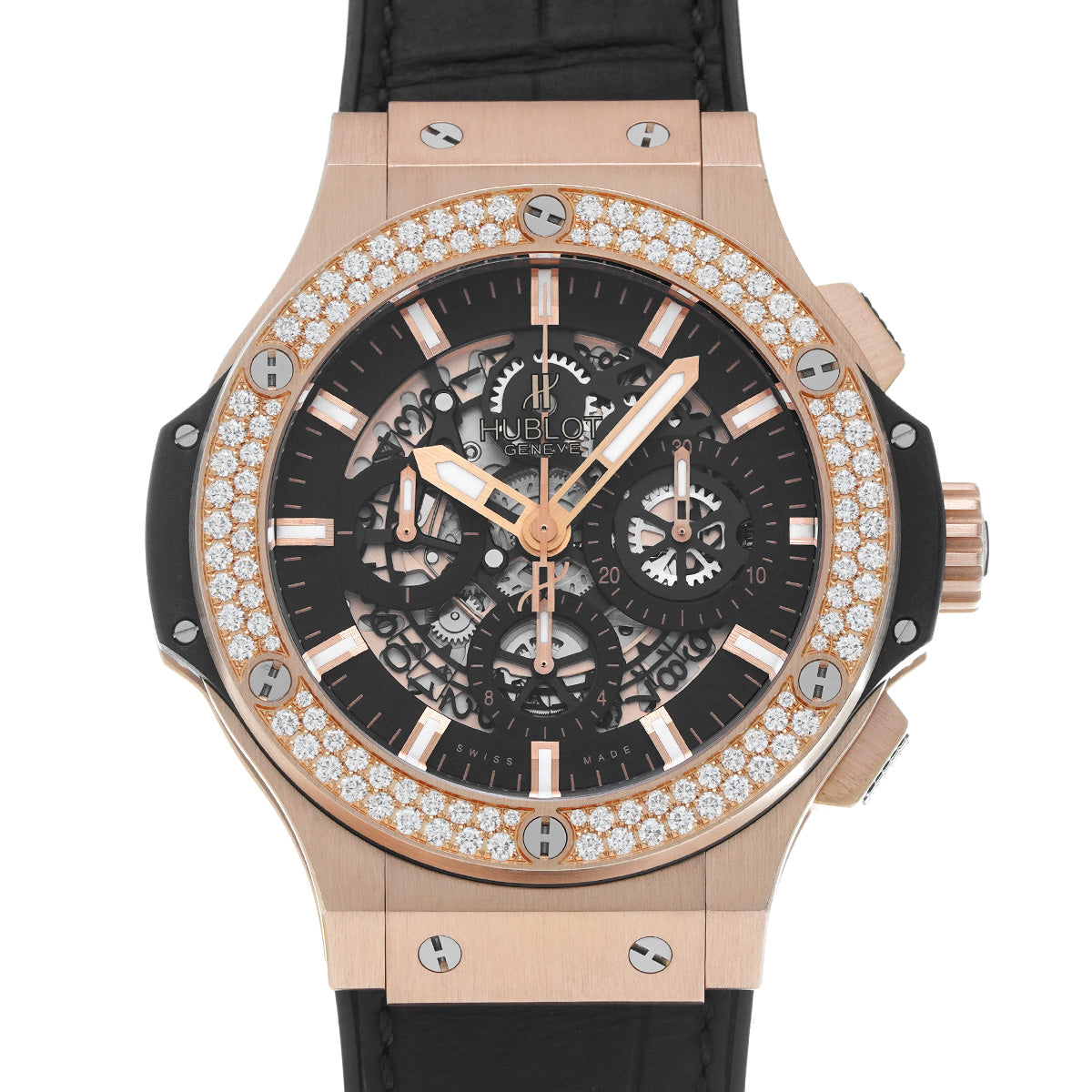 Big Bang Aeroban King Gold Diamonds 311.PX.1180.GR.1104 Skeleton HUBLOT Men's [Pre-owned]