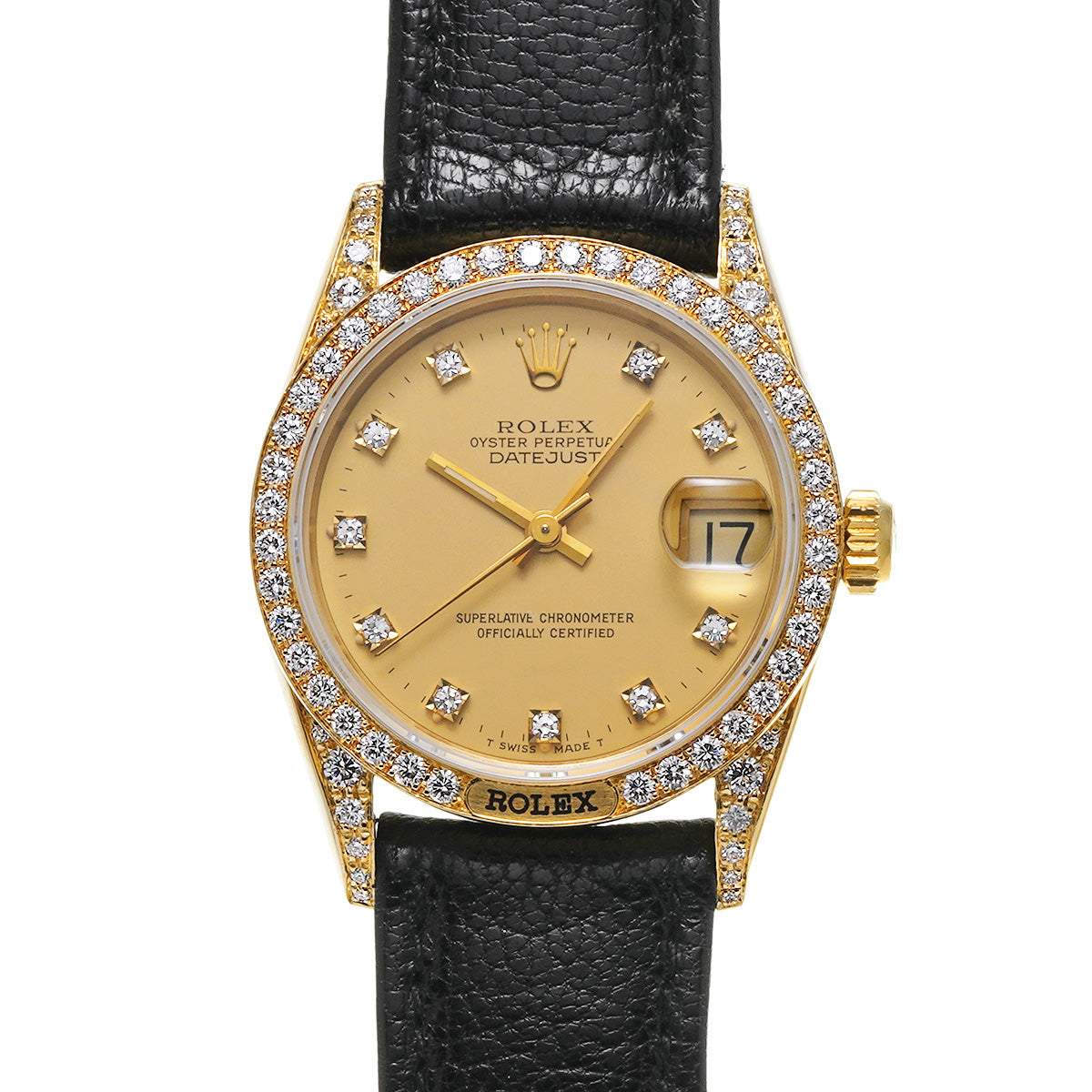 Datejust Bezel and Lugs Diamonds 68158G R (circa 1988) Champagne/Diamond ROLEX Unisex