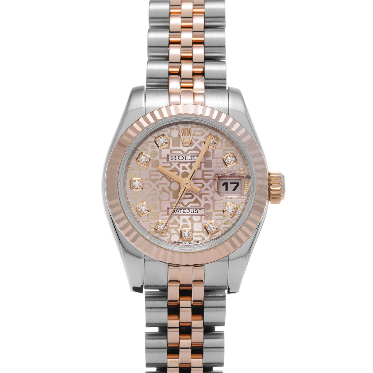 DATE JUST 179171G G (manufactured circa 2010) Pink Computer/Diamond ROLEX Ladies [Pre-Owned].