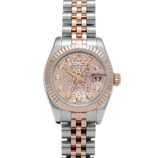 DATE JUST 179171G G (manufactured circa 2010) Pink Computer/Diamond ROLEX Ladies [Pre-Owned].