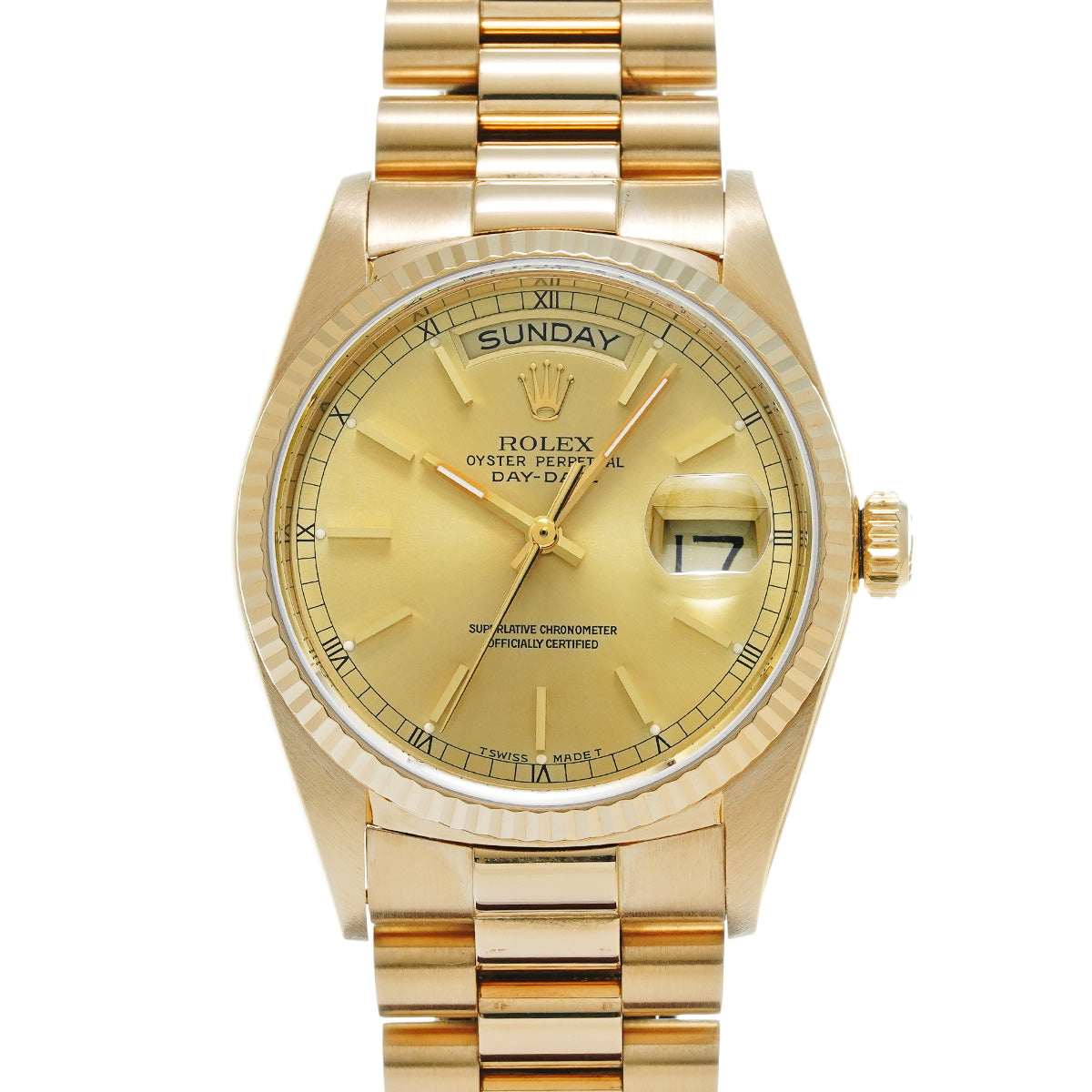 Day Date 18038 98th (manufactured circa 1986) Champagne ROLEX Men's [Pre-Owned].