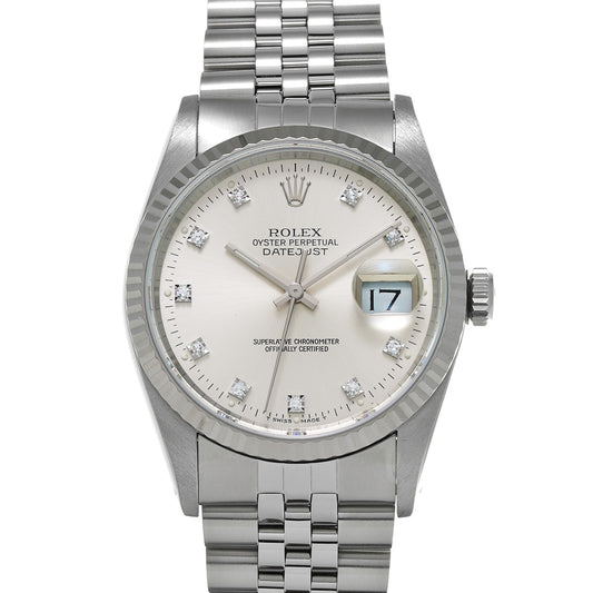 DATE JUST 16234G L (manufactured circa 1990) Silver/Diamond ROLEX Men's [Pre-Owned].