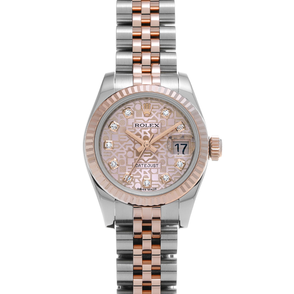 DATE JUST 179171G G (manufactured circa 2013) Pink Computer/Diamond ROLEX Ladies [Pre-Owned].