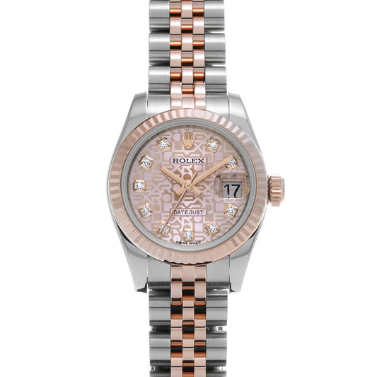 DATE JUST 179171G G (manufactured circa 2013) Pink Computer/Diamond ROLEX Ladies [Pre-Owned].