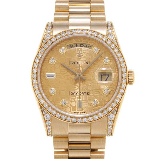 Day Date 36 118388A Random Serial Champagne Computer/Diamond ROLEX Men's [Pre-Owned].